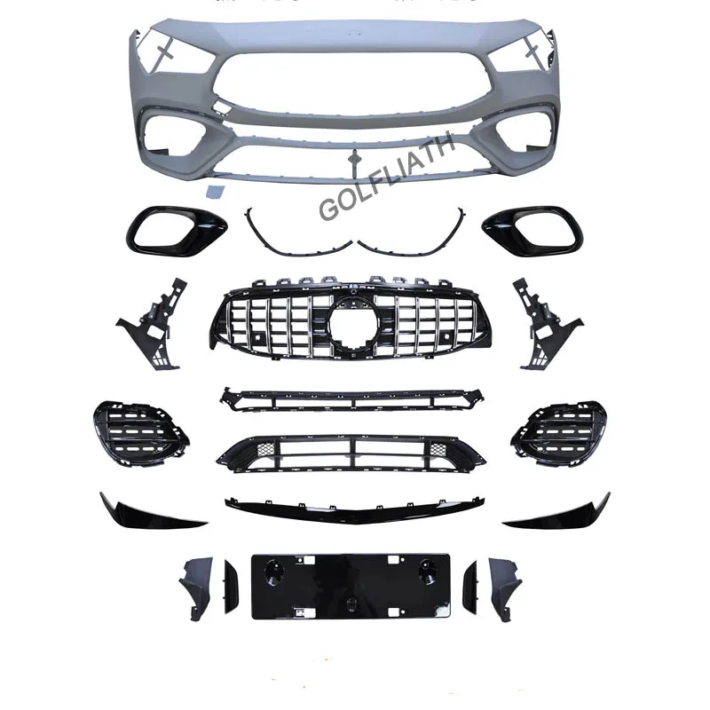 forCar Bumper Include Grille Exhaust Pip and Front Bumper for CLA200 CLA260 for CLA W118 Upgrade to CLA 35/45S