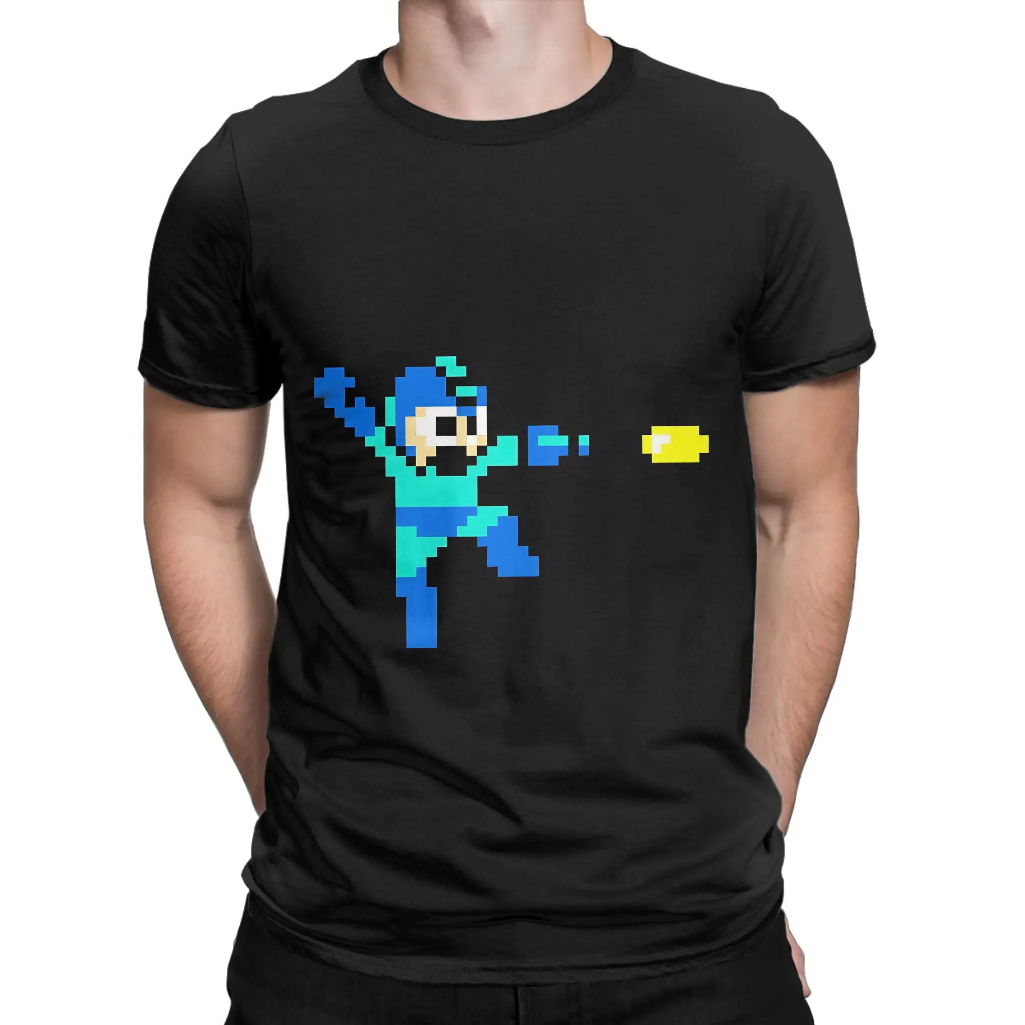 Blue Bomber Essential Graphic 100% Cotton T-Shirt megaman Tops Tees For Men