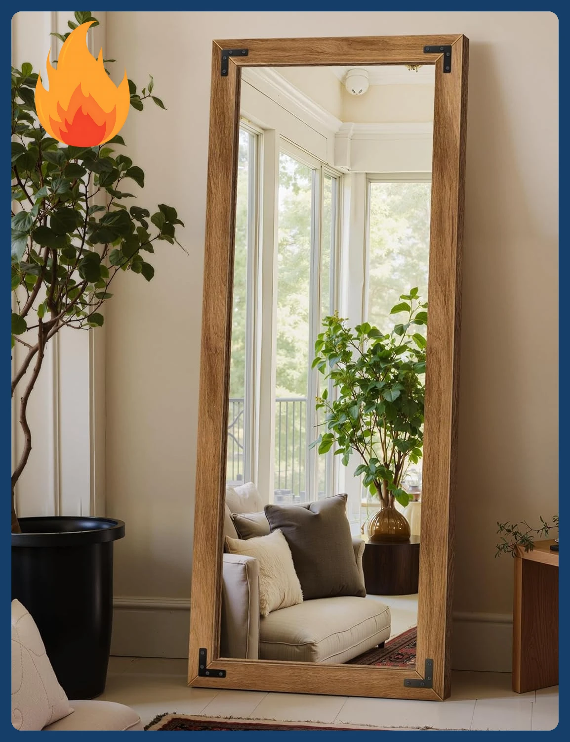 [Hot Sale!]Full Length Mirror with Wooden Frame, 56