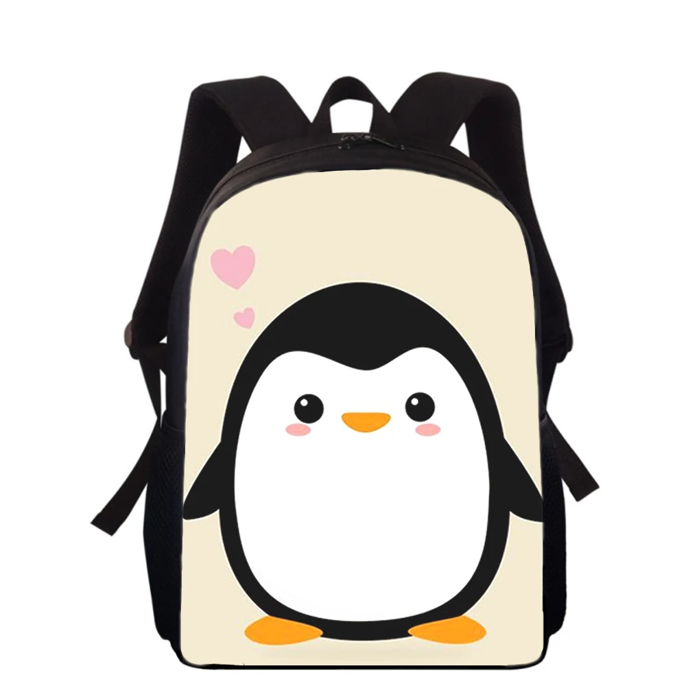 Kawaii Cartoon Penguin Printing School Bags for Teenagers Boys Girls Bookbag Kids School 16 Inch Backpacks Student Campus Bags