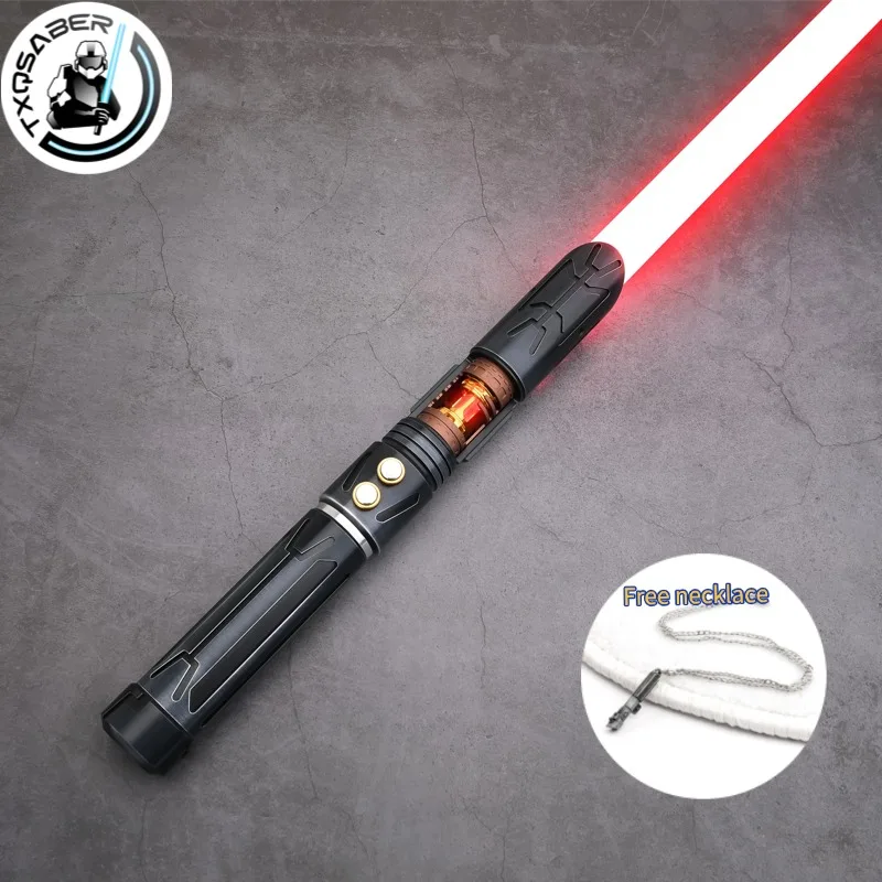 TXQSABER Crystal Smooth Swing Lightsaber Neo Pixel Bluetooth Control Gesture Ingition Blaster Force Sword Toys-Dark Hunter