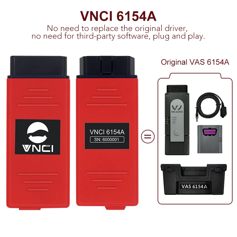 VNCI 6154A VA-atuo Scanner Support Original Driver and Newest ODIS-Sv11/ODIS-Ev16 Software Plug and Play Cover All VA-auto Model