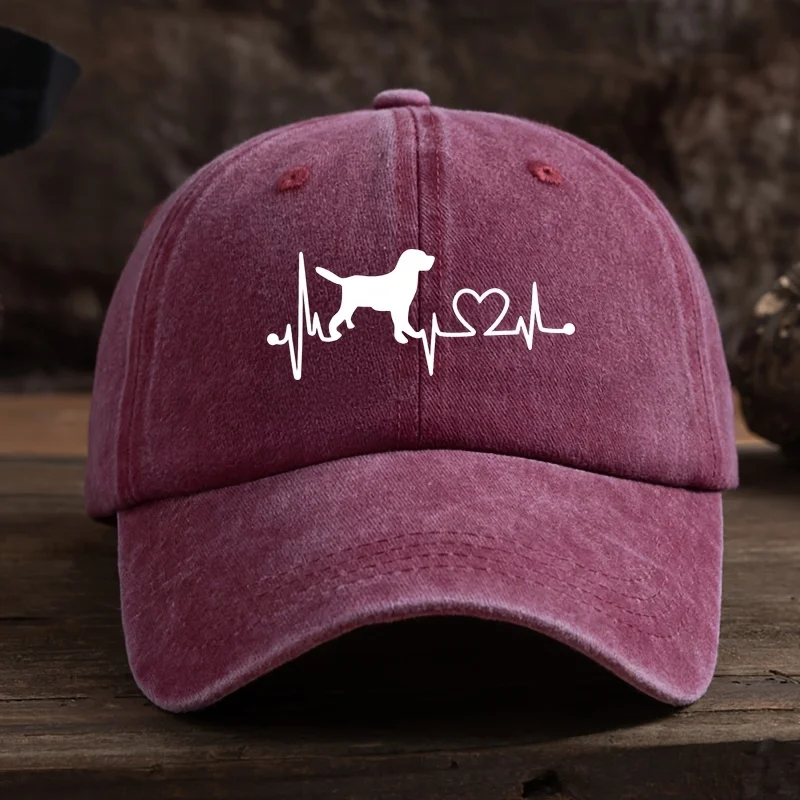 Dog Love Bedruckte Baseballmütze für Damen und Herren, Outdoor, Alltag, Freizeit, Sonnenschutz und Sonnenschutz, Entenzungenhut