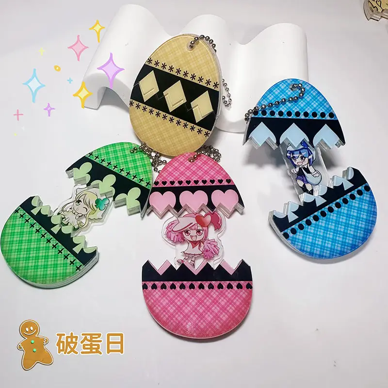 Shugo Chara Anime Keychain Hinamori Amu Eggshell Series Acrylic Key Chain Bag Pendent Decor Accessories Collection Display Gift