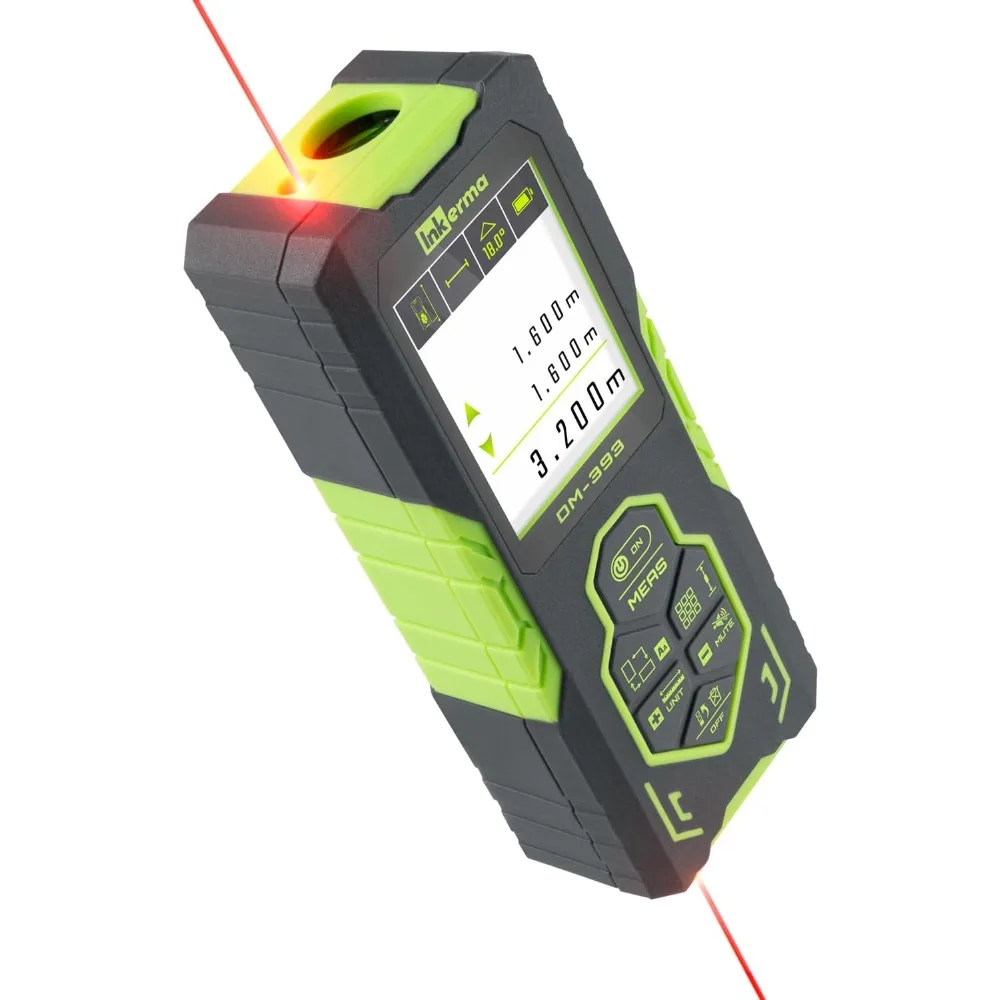 

Laser Distance Meter, Rechargeable Laser Measure, Color Backlit LCD, Angle Sensor, Pythagorean, Area & Volume