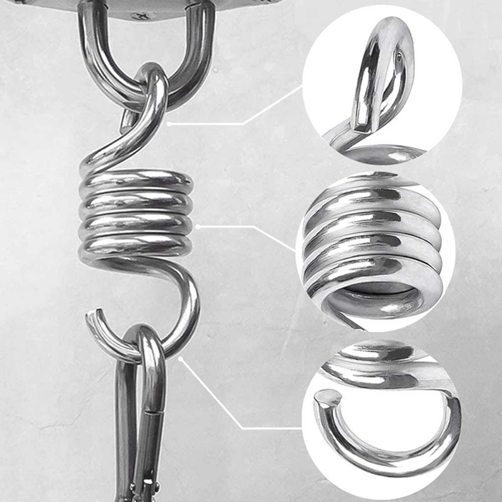 1/2pcs Hammock Chair Hanging Porch Swing Spring Heavy Duty Stainless Steel Hammock Swing Dual Swivel Hooks 7mm 8mm