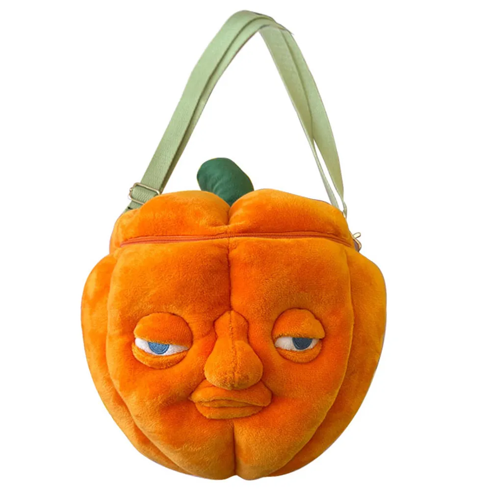 Adult Women Fantasia Cartoon Pumpkin Shaped Shoulder Bag Anime Dungeon Meshi Disfraz Costume Accessories Gifts Props