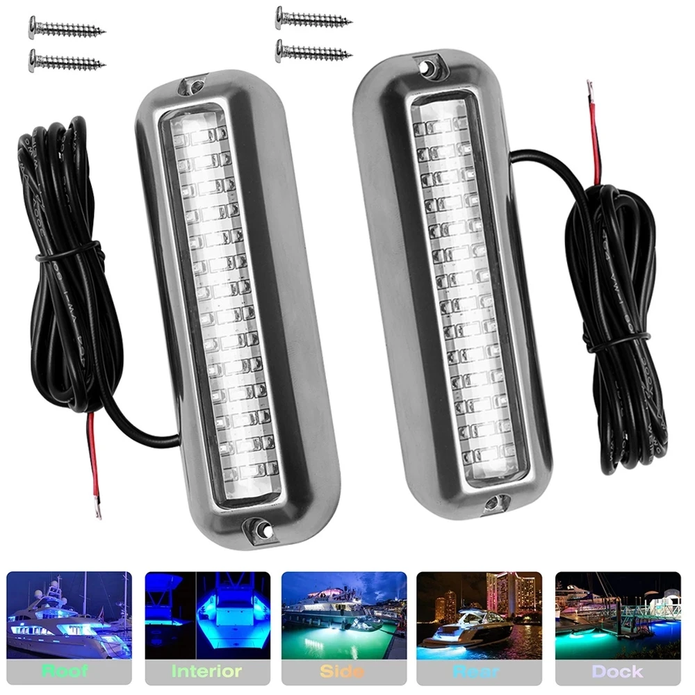 2Pcs 42 LED Yacht Underwater Light Navigation Lamp for Truck Boat Stern Anchor Light Marine Boat Sailing Signal Light 5 Inch New