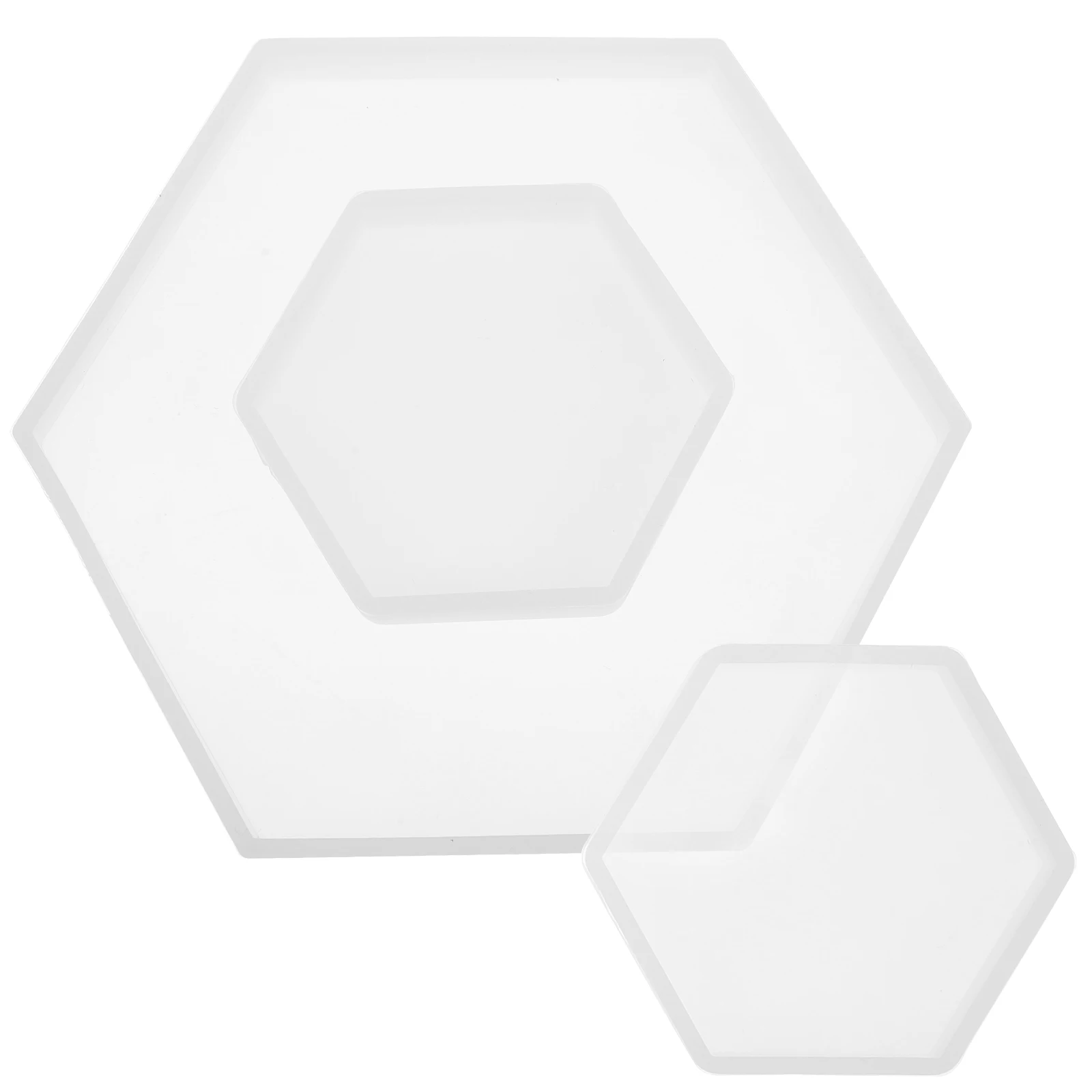 

3 Pcs Hexagon Tray Mold Silicone Hexagonal Table Crystal Epoxy Resin Mould Jewelry DIY Crafts Reusable Durable Gifts