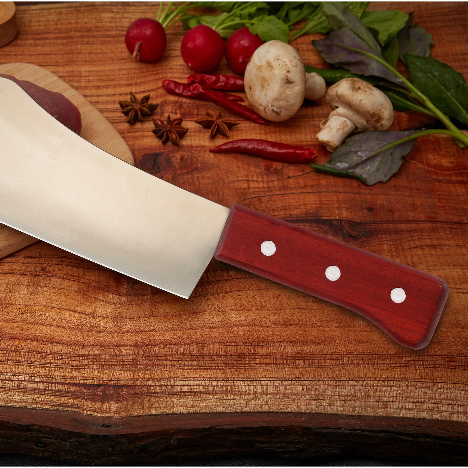 

Red Pear Wood Knife Handle Knifes Grip for Replaceable Replacement Chef Suite