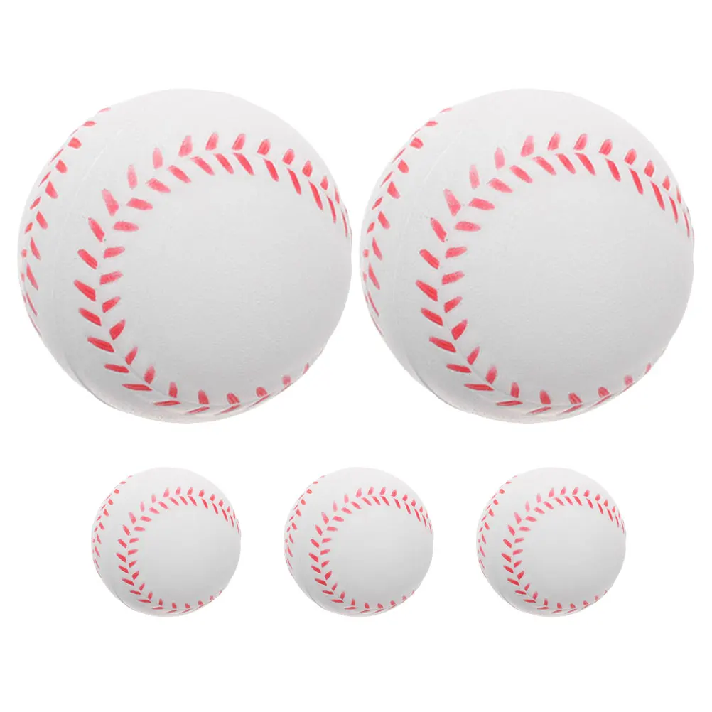 

5pcs Training Baseballs Soft Sponge Balls For Indoor Outdoor Practice Safety Teeball Batting Softballs Playing Exercise
