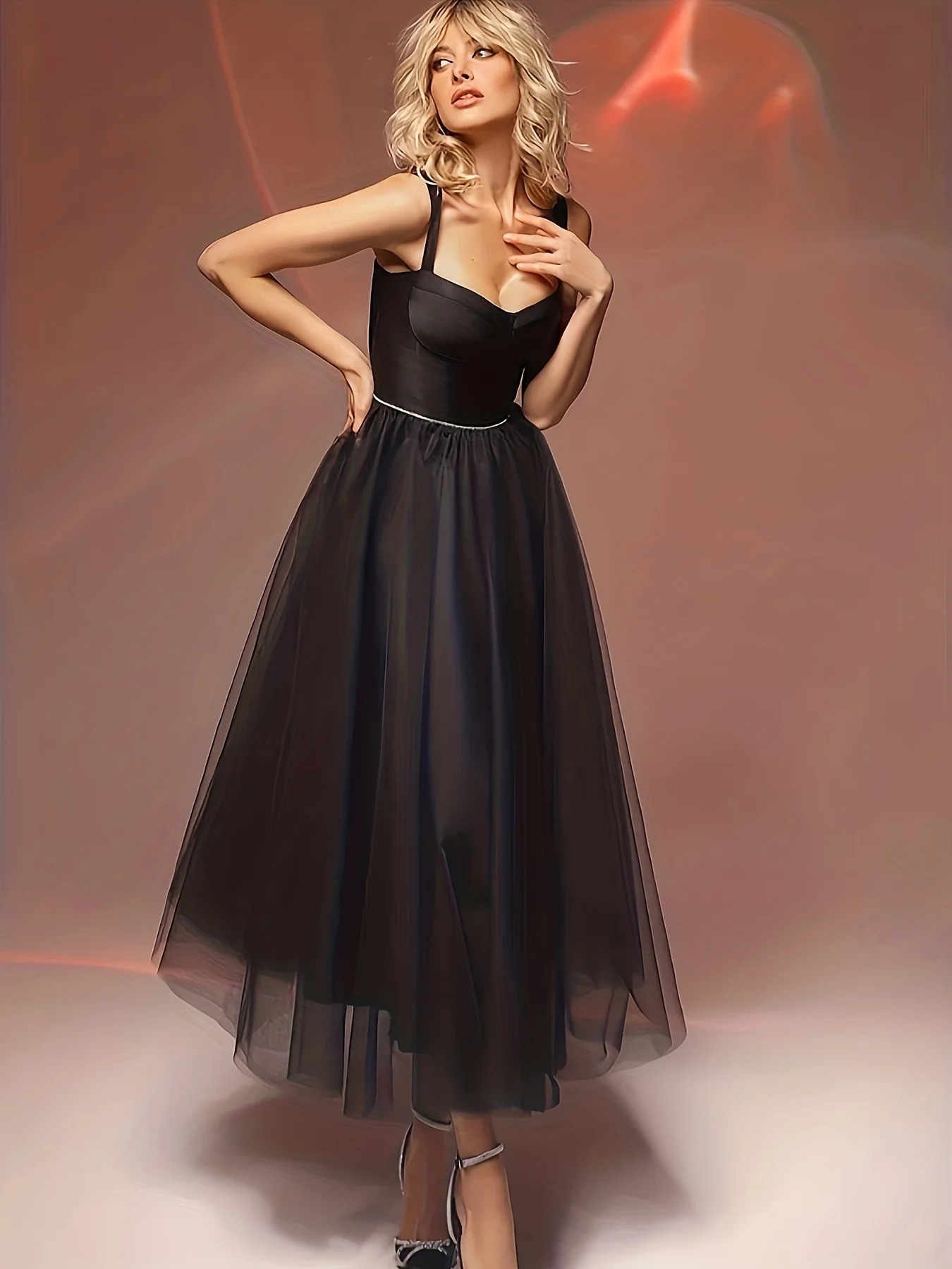 

Elegant Black Evening Gowns A Line Spaghetti Strap Celebrity Party Sleeveless Dress Summer New Sexy Robe De Bridesmaid Dresses