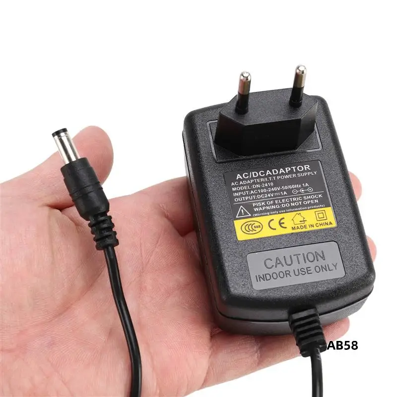 

20X Charger EU Plug AC 110V 220V Converter DC 24V 1A Power Supply Adapter Black
