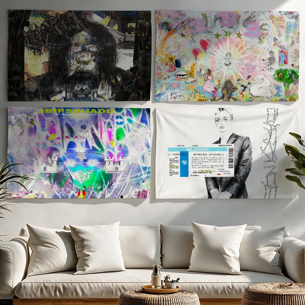 Rapper B-Bladee 333 flag Tapestries Outdoor Parties Bedrooms Living Rooms Dorm Rooms Wall Decor Banners Gifts