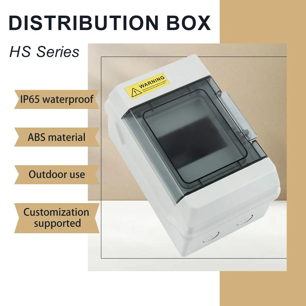 HS سلسلة IP65 صندوق التوزيع الكهربائي قطاع دارة MCB في الهواء الطلق مقاوم للماء صندوق وصلات الطاقة 4/6/9/12/15/18/24/36 طريقة