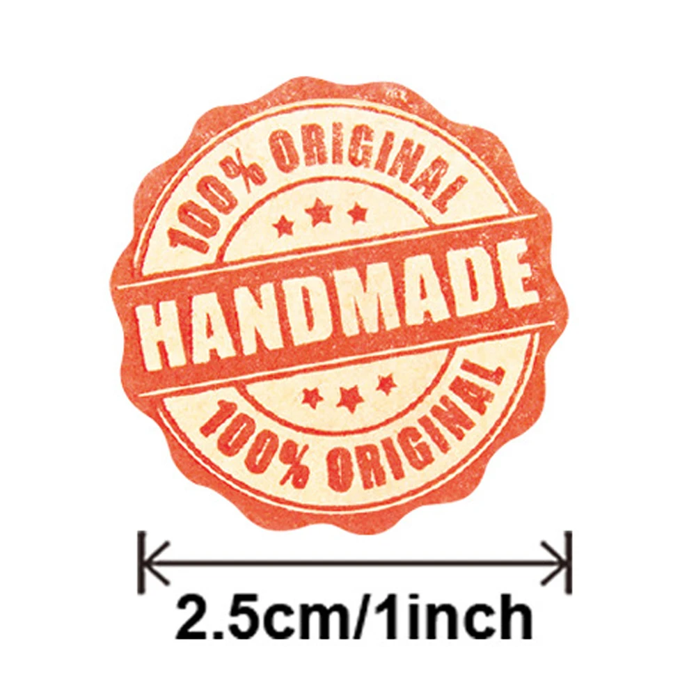 100-500pcs 1inch Handmade Stickers for Gift Package Cake sticker baking labels Handmade With Love Stickers Thank You Stickers