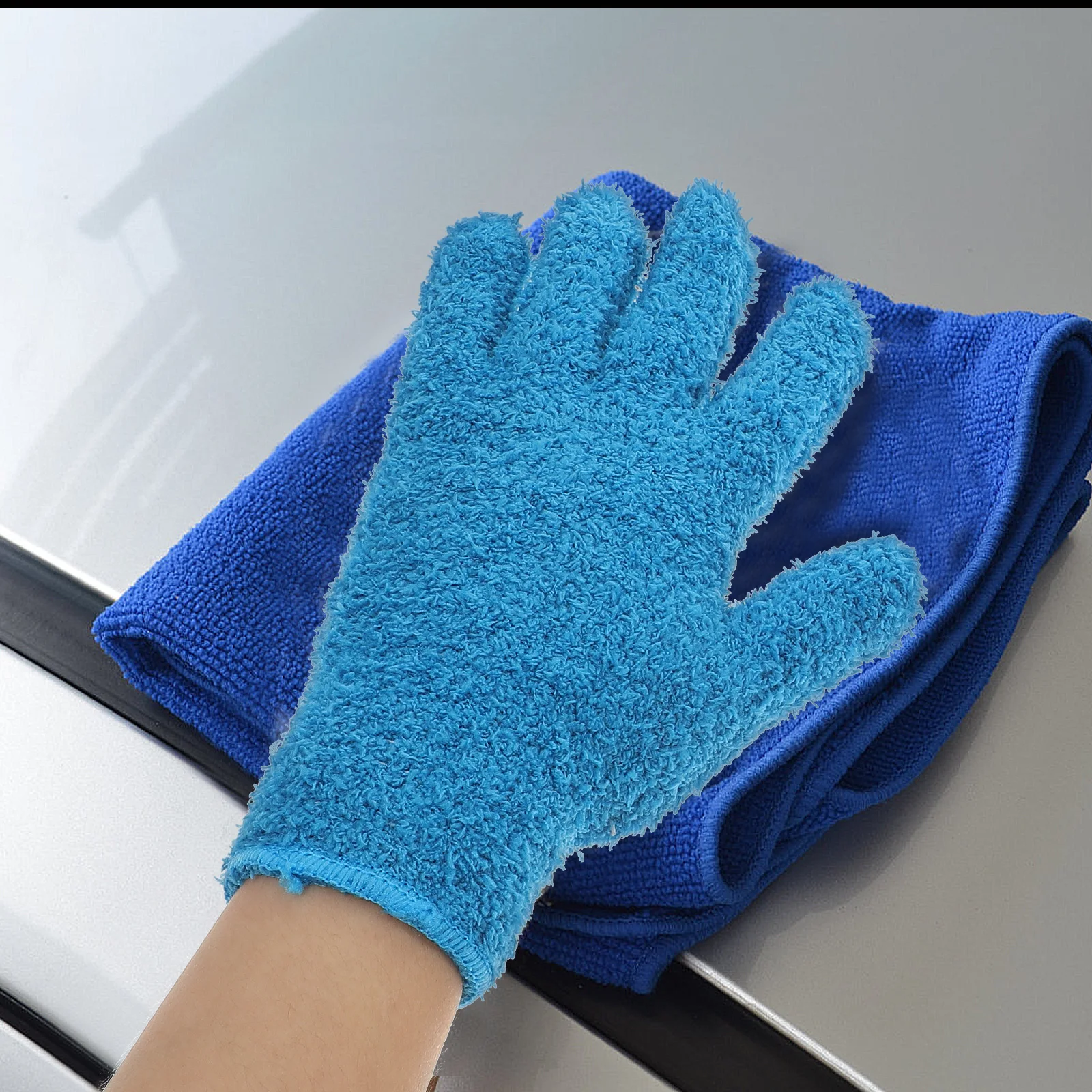 

4pcs Microfiber Dusting Gloves Auto Truck Cleaning Coral Fleece Gloves For Home Dust Removal Reusable