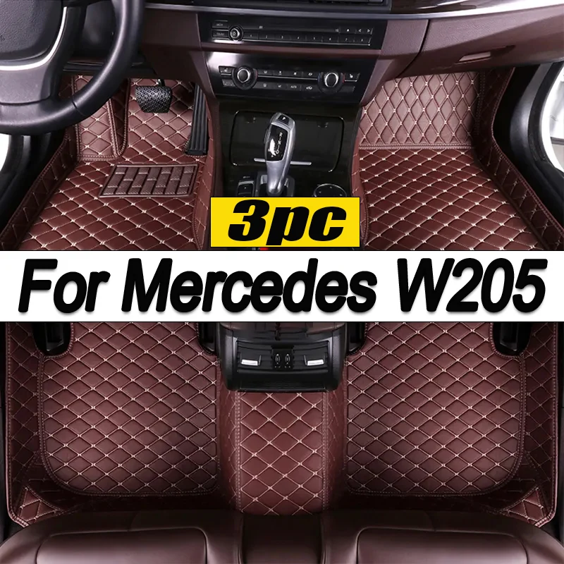 

Автомобильные коврики на заказ для Mercedes W205 2014 2015 2016 2017 2018, автомобильные роскошные кожаные коврики для мужчин и женщин, коврики для автомобиля с полным покрытием