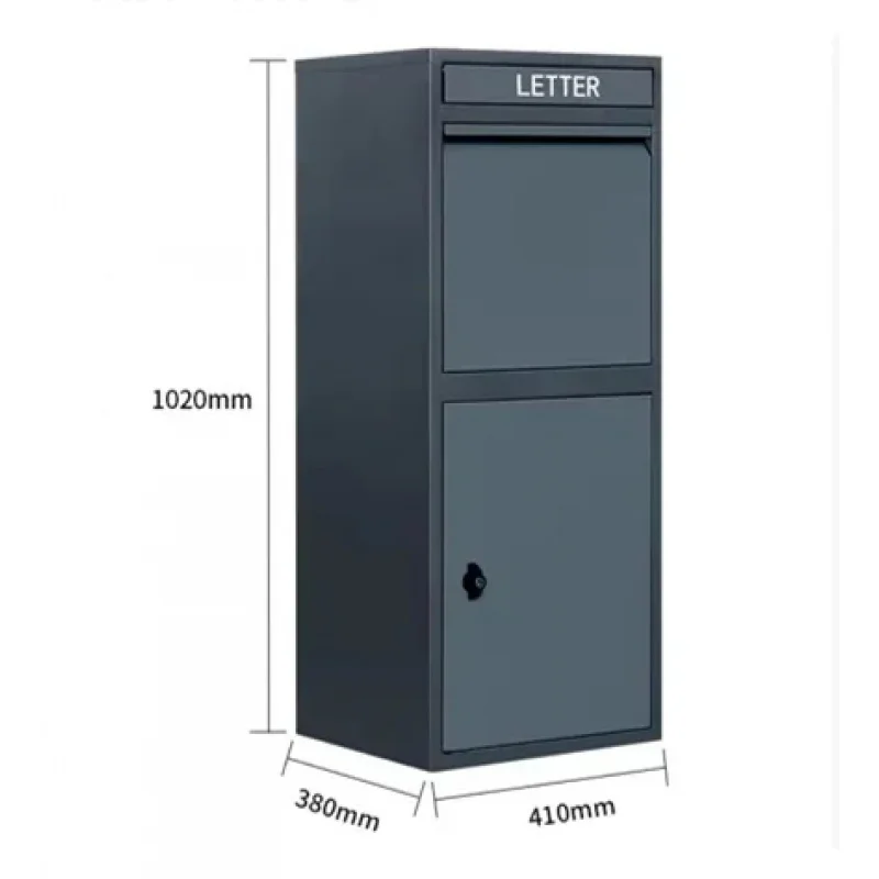 Galvanized Steel Anti-rust Dropbox Package Dropping Delivery Locker Metal Newspaper Letter Outdoor Mailbox Parcel Box