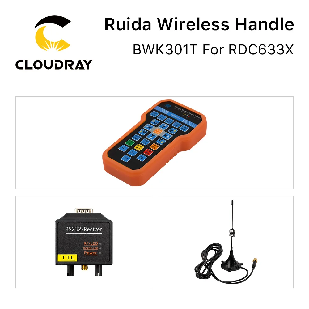 Ruida Pegangan Operasi Nirkabel BWK301R BWK301T untuk RDC6442G RDC6442S RDC6432G CO2 Pengontrol Laser