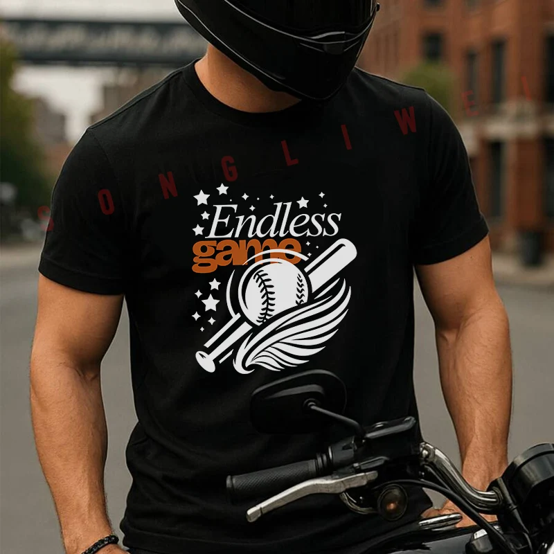 

Baseball And Bat Design Moto 100% Cotton T-Shirt Ultra Soft Round Neck Short Sleeve Tee For Men & Women