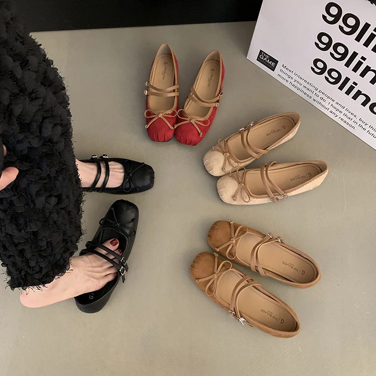Женская обувь на платформе, женская обувь, балетки на плоской подошве, осенние сабо, платье, новые балетки, осенние ретро, увеличенный стажер