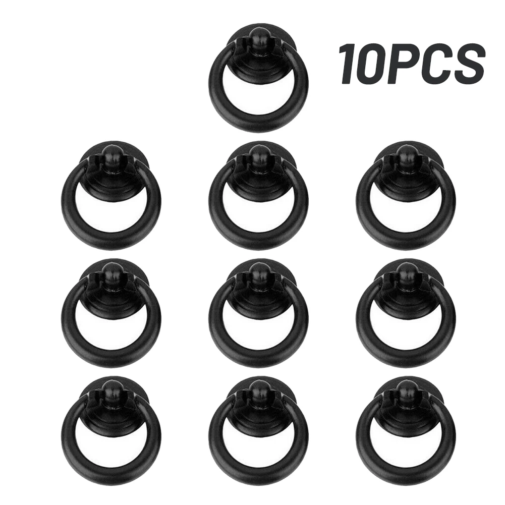 

10PCS Vintage Round Ring Furniture Door Pull Cabinet Pulls Handle Alloy Cabinet Dresser Drawer Knobs Handle Cupboard Door Ring