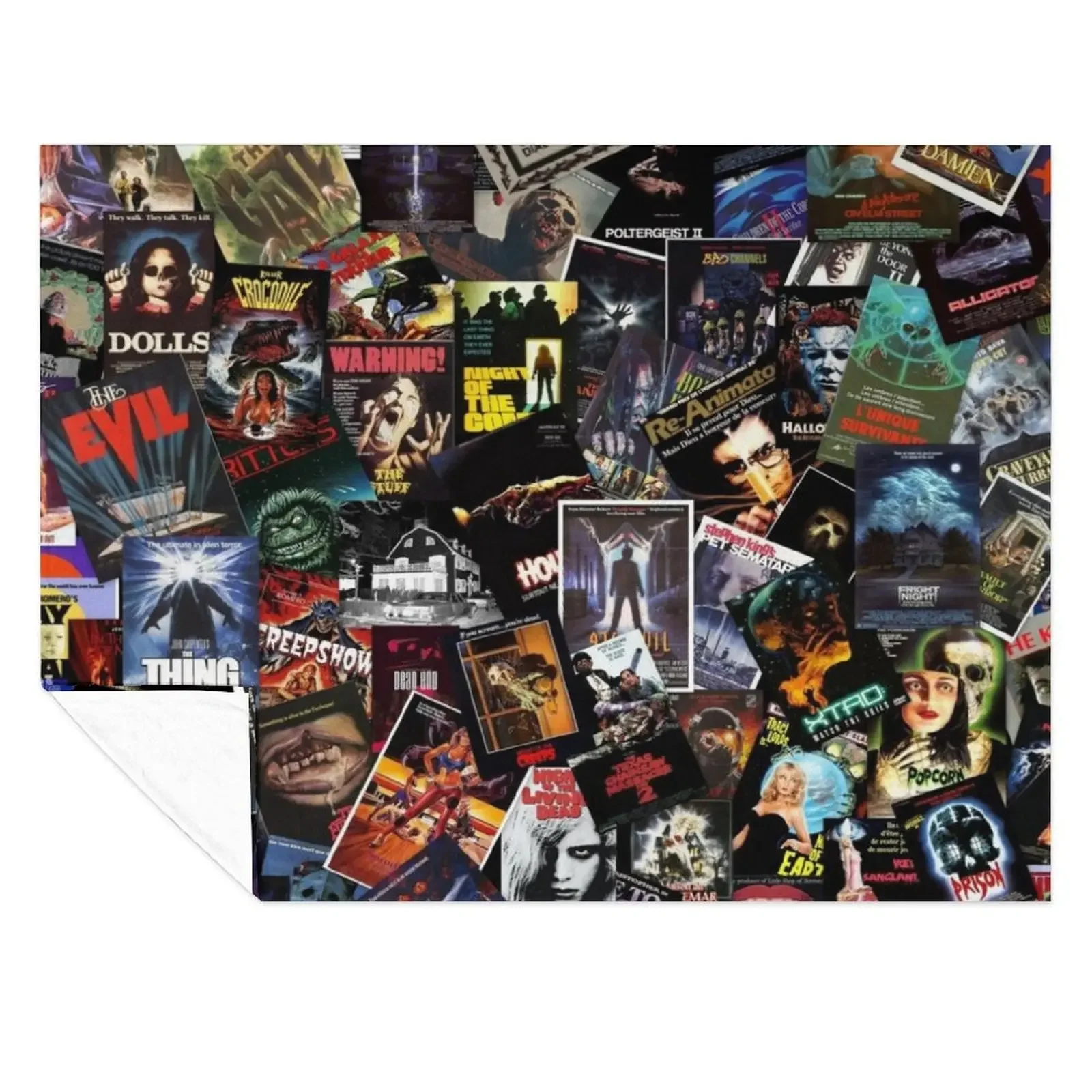 

Horror MovieCover Collage Throw Blanket cosplay anime Blankets For Bed Retros Beautifuls Blankets