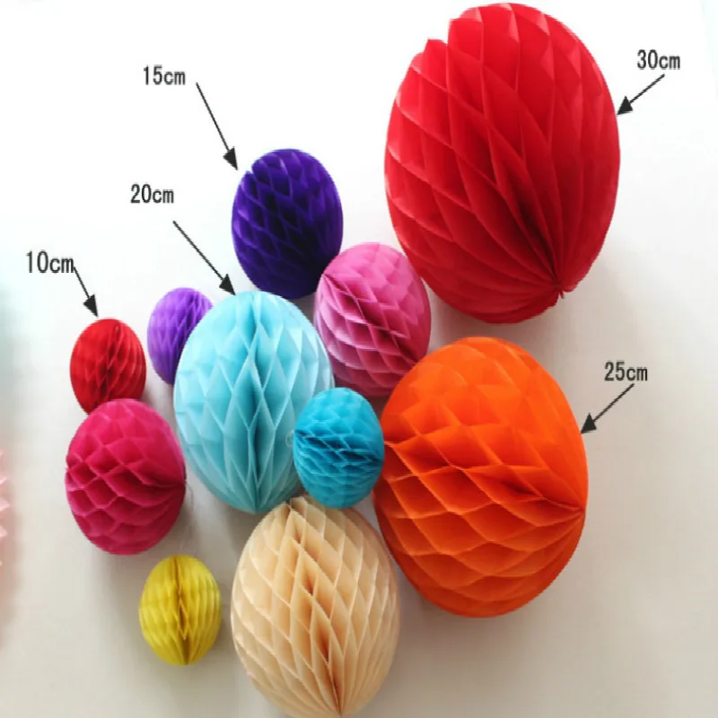 10/15/20/25/30cm Honeycomb Ball Paper Flower For Wedding Birthday Party Decoration Baby Shower DIY Hanging Paper balls 15colors