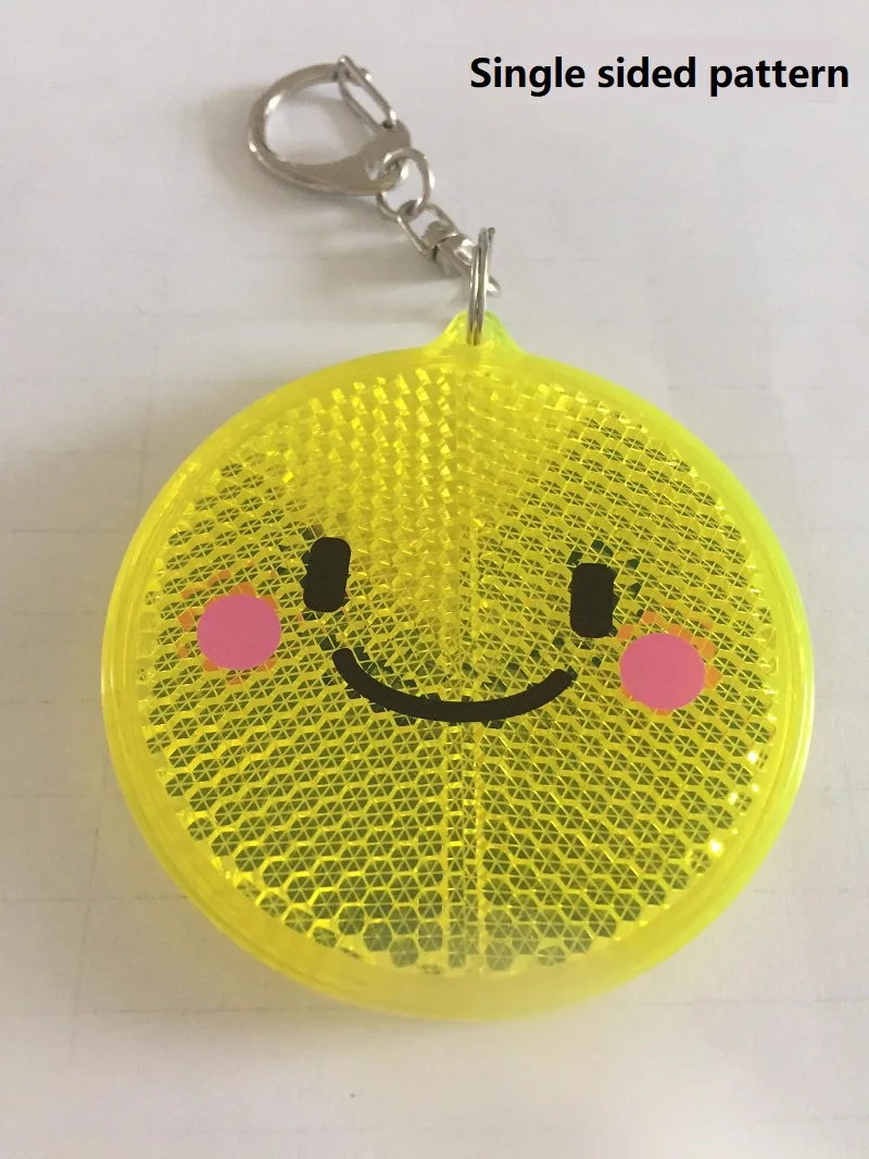 Circular Reflector Children Schoolbag Pendant High-gloss Keychain Reflective Safety Pendant