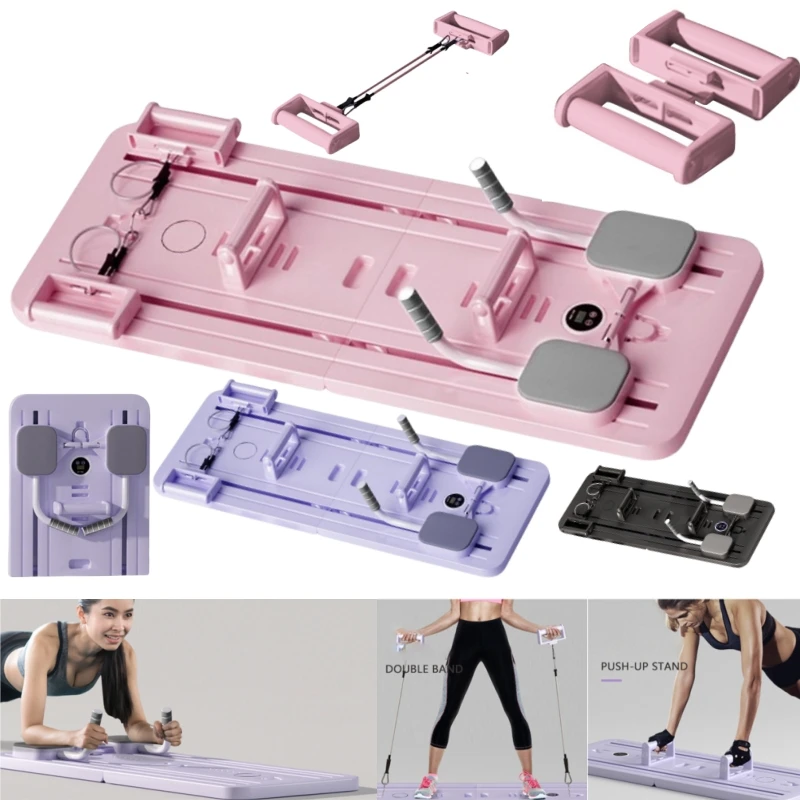 Multifunctional Abdominal Board Fitness Board with Mat Push up Board Automatic Rebound Abdominal Muscle Curling Home Fitness