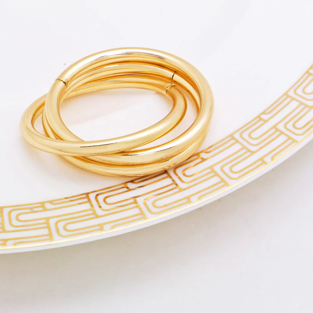 

6 Pcs Napkin Rings Golden Metal Exquisite Wedding Party Decorations Serviette Holders Luxury Tableware Accessories
