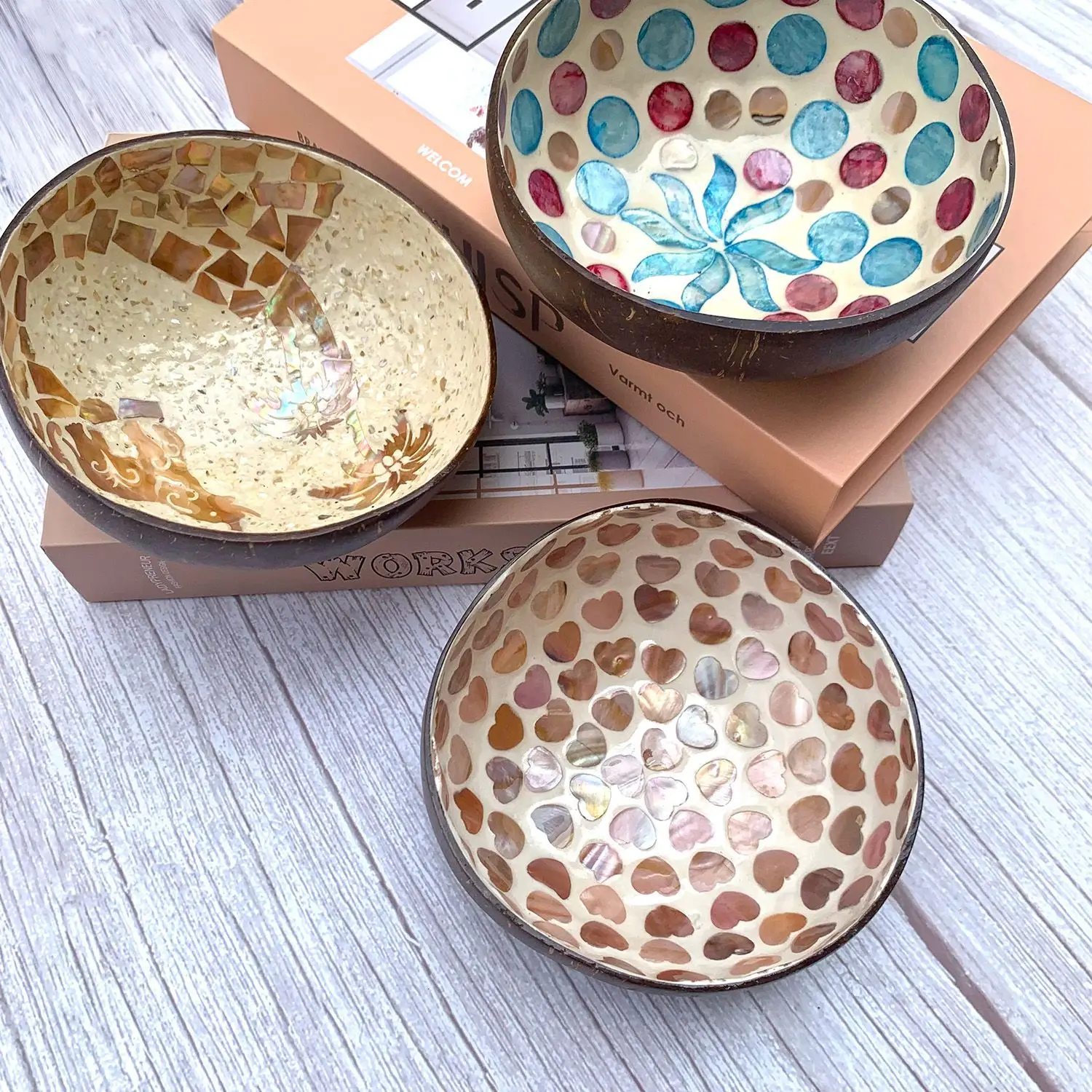 Natural Coconut Bowl Handmade From Coconut Shell Eco Friendly Tableware For Home Dining Decoration