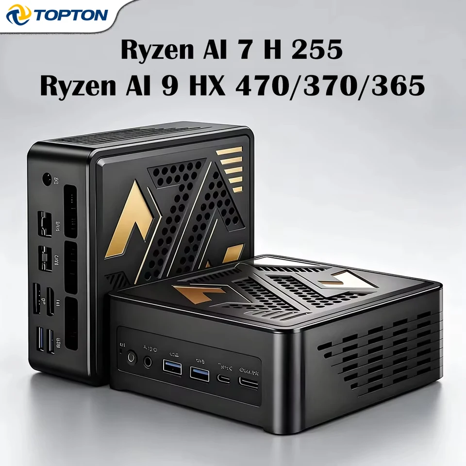 AMD Ryzen 7 H255 AI 9 HX 370 470 365 Gaming Mini PC MCIO USB4