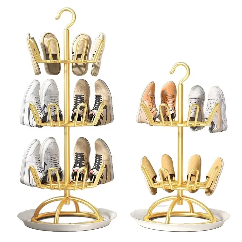 Multi-functional Shoe Drying Rack with Water Tray Simple Floor Drainage for Outdoor Balcony Household Use