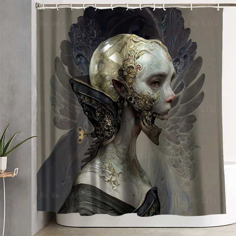 Dark Fantasy Cursed Undead Horror Automaton Surrealist Poster Indifference Gothic Shower Curtain By Ho Me Lili For Bathroom Deco