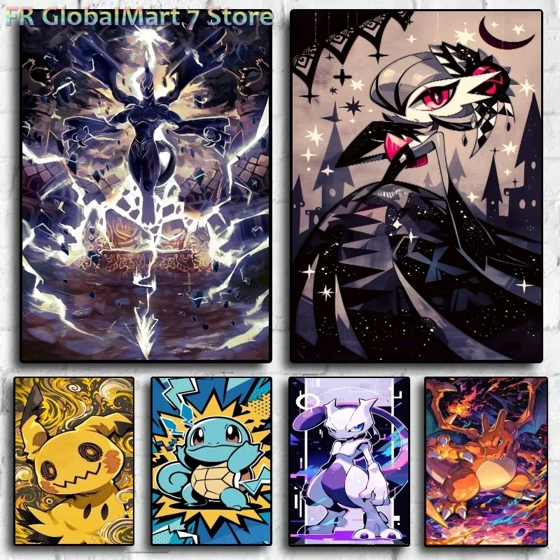 Japan Anime Pokemon Canvas Paintings Pikachu Comics Pictures Modular Prints Modern Living Room Aesthetic Poster Home Decorati