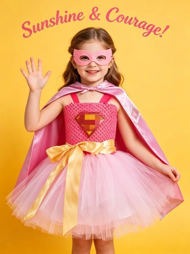

Kid Mesh Princess Style Tutu Dress With Matching Accessory Set Halloween Role Play Outfit Birthday Dress Up Children Fancy Party