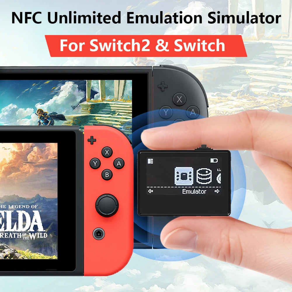 Simulador Inteligente Recargable para Amiibo, Emulador Compatible con Bluetooth, Lector Universal para Accesorios de Juego Switch2/Wiiu/3DS