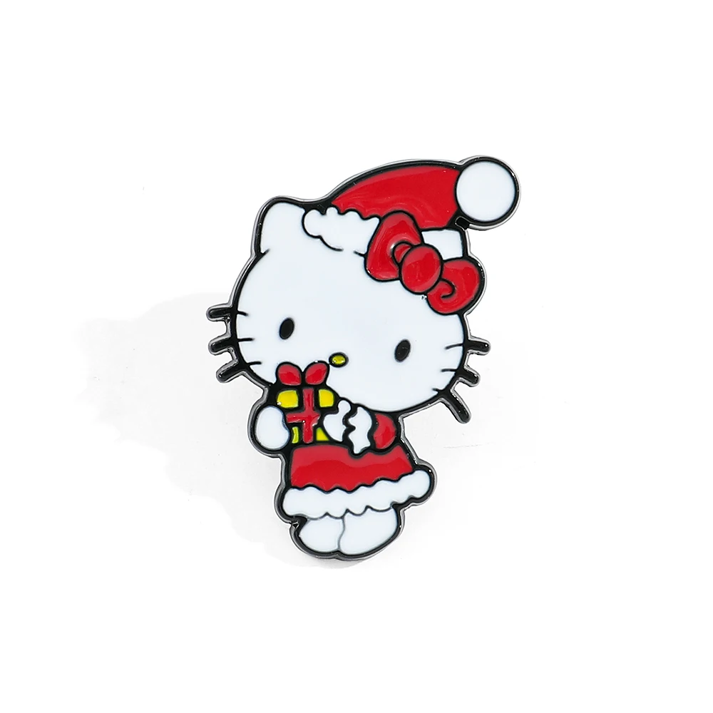 Sanrio Classic Cartoon Figure Enamel Brooch Cute Sweet Sanrio Toys for Christmas Jacket Lapel Pins Trend Accessories Gift