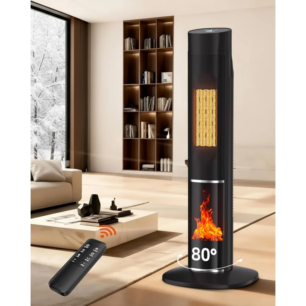 

1500W Large Room Space Heater with Thermostat, Remote Control, Overheat and Tip-Over Protection for Indoor Use