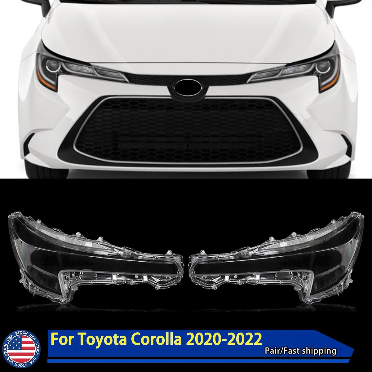 

Левая и правая крышки фар для Toyota Corolla SE XLE XSE 2020 2021 2022, передние накладки на фары, прямая замена
