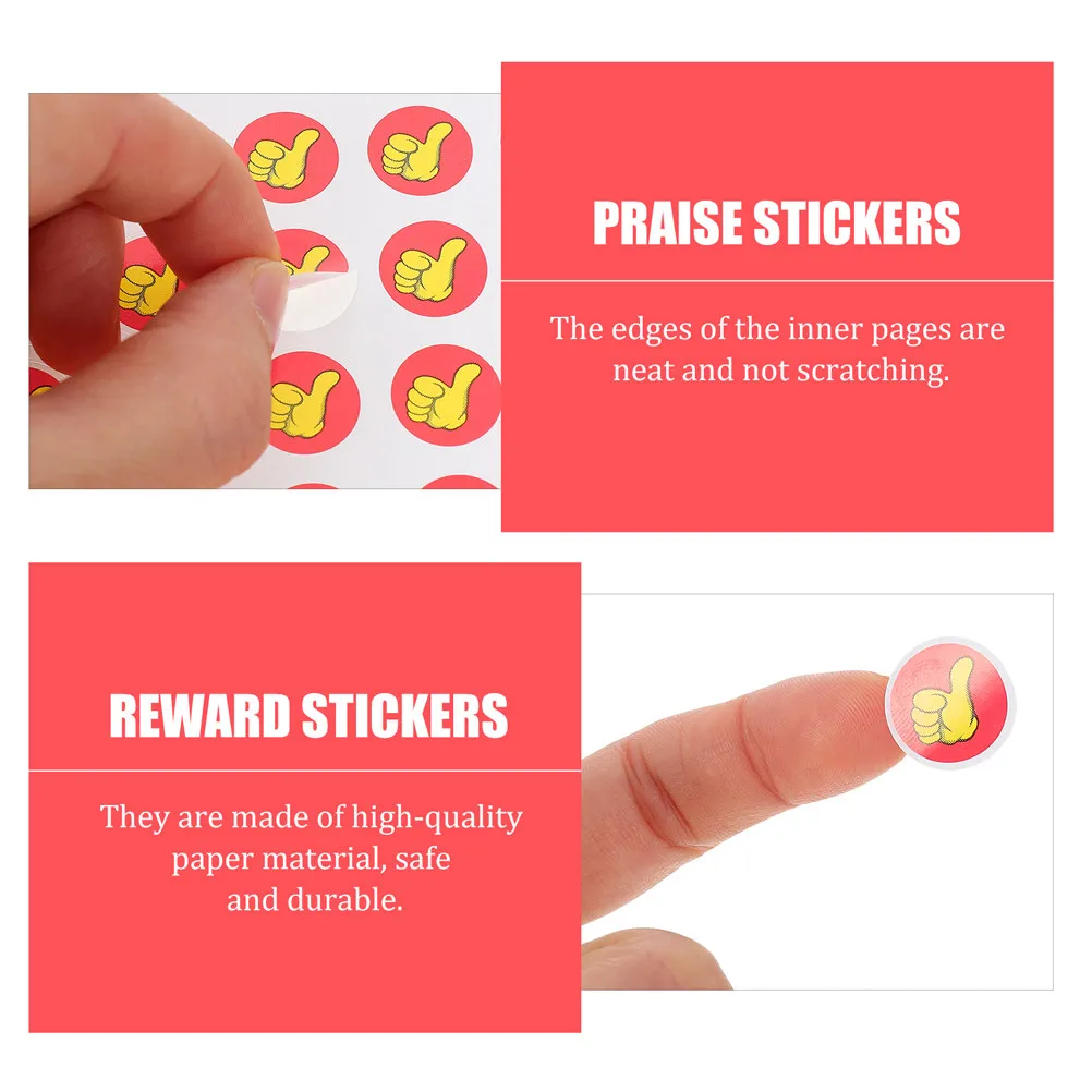 60Sheets Delicate Reward Stickers Thumbs-Up Flower Shaped Adhesive Decals for Students Encouragement School Office Home