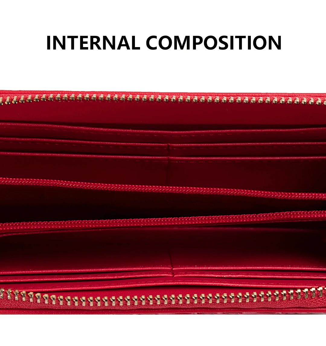 CH Fashion Classic Women's Portable Wallet Solid Color Design Multi-Letter Embossed Women's Coin Purse Minimalist