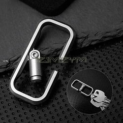 Quick Release Titanium Keychain Anti-corrosion Car Key Holder Waist/Backpack Clip Lightweight EDC Caribiner Push Button Keyring