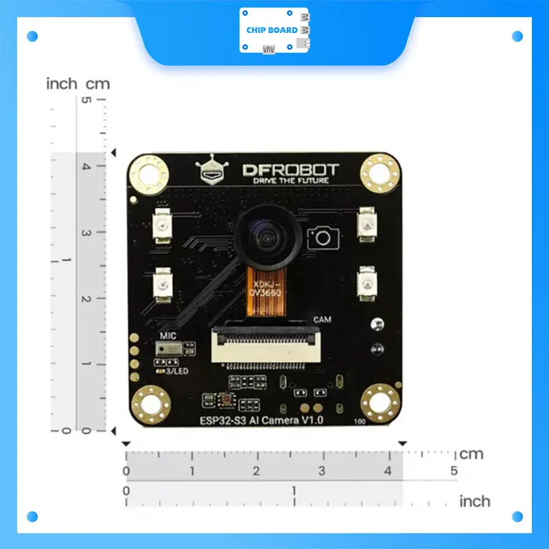 ESP32-S3 AI Camera Module (Edge Image Recognition, Night Vision, ChatGPT Voice Interaction)