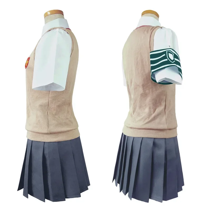 Misaka Mikoto of Anime Certain Scientific Railgun Full Set JK Shirt Vest Skirt for Women Girl Halloween Party Cosplay Costume