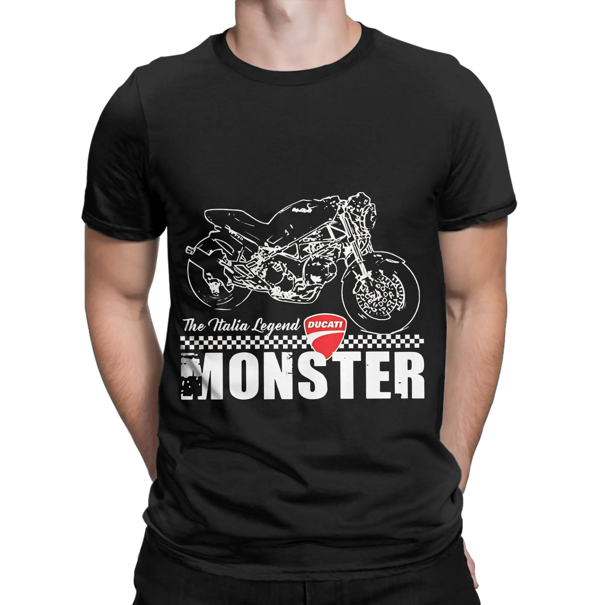 Camiseta Ducati Monster Motorrad divertida 100% algodón, camisetas moto the gp para hombre