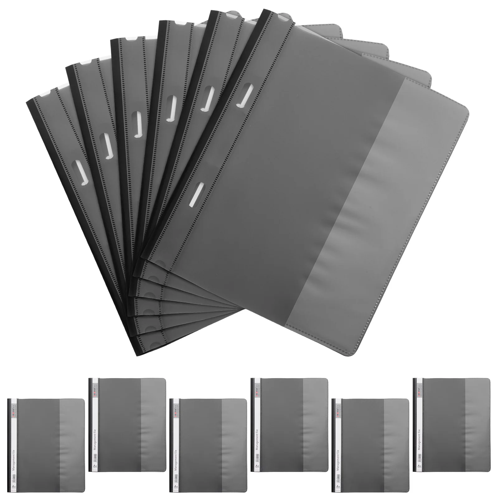

12pcs Reusable A4 File Folders Plastic Report Folders Document Organizer Binder Sleeves Office Study Dual Hole Design Large Pack