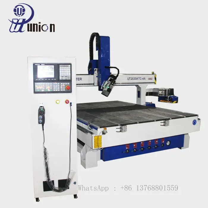 Jinan Multifunction Woodworking Furniture Aluminium Router Cnc China Vacuum Table With T-slot 9kw HQD Air Cooling Spindle